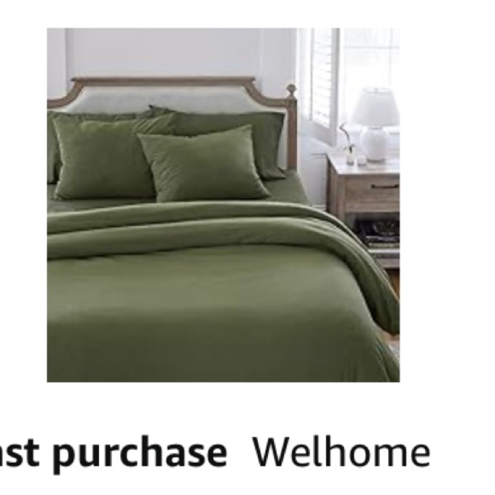 Cotton linen duvet Wellhome brand. Green